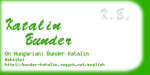 katalin bunder business card